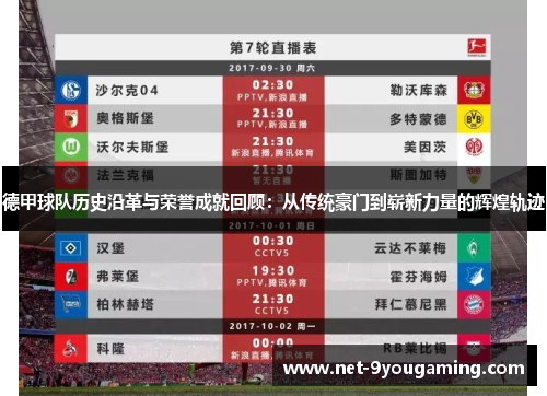 德甲球队历史沿革与荣誉成就回顾：从传统豪门到崭新力量的辉煌轨迹