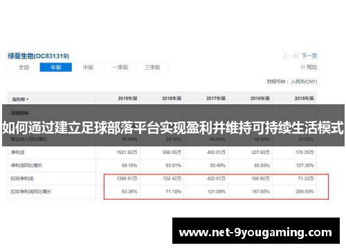 如何通过建立足球部落平台实现盈利并维持可持续生活模式