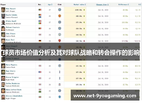 球员市场价值分析及其对球队战略和转会操作的影响